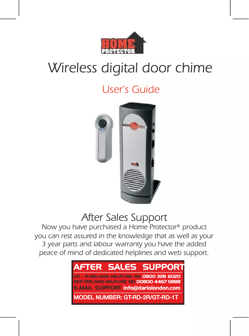 First page image of the manual for GT-RD-2R