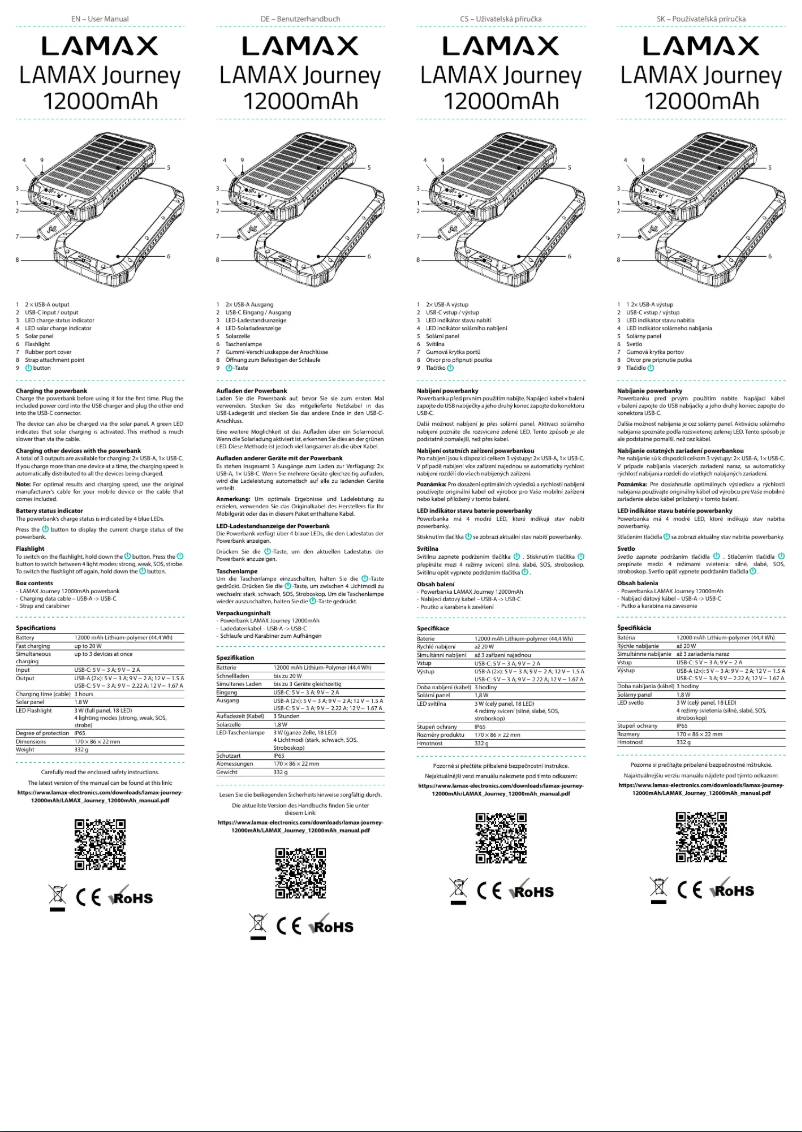 First page image of the manual for Journey 12000mAh