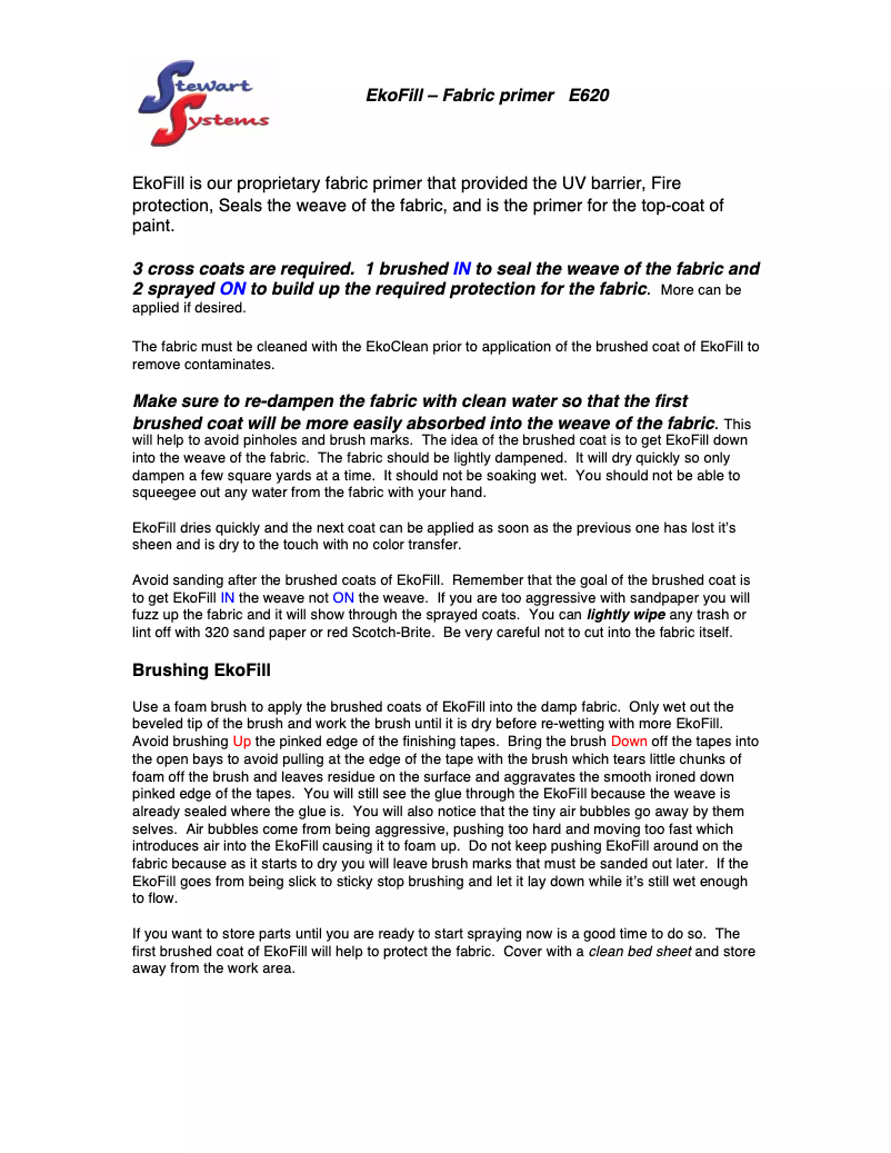 First page image of the manual for EkoFill