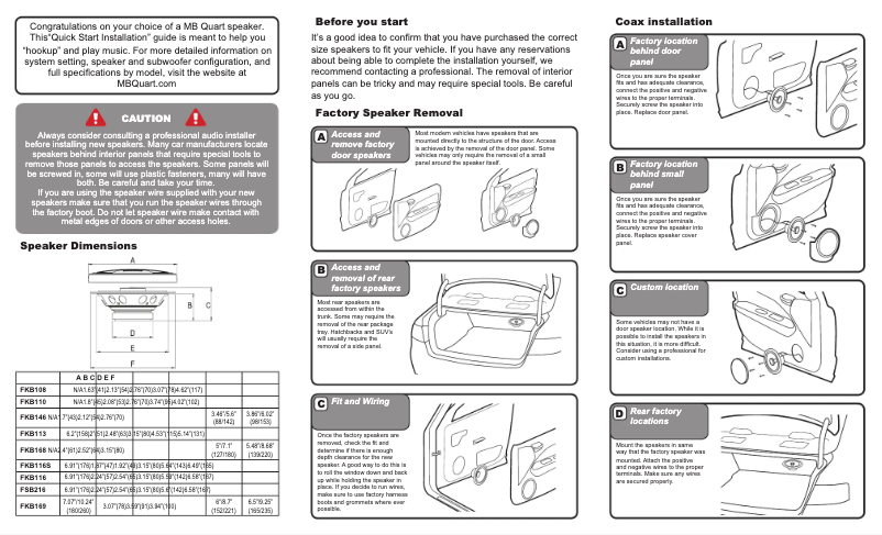 First page image of the manual for FKB146