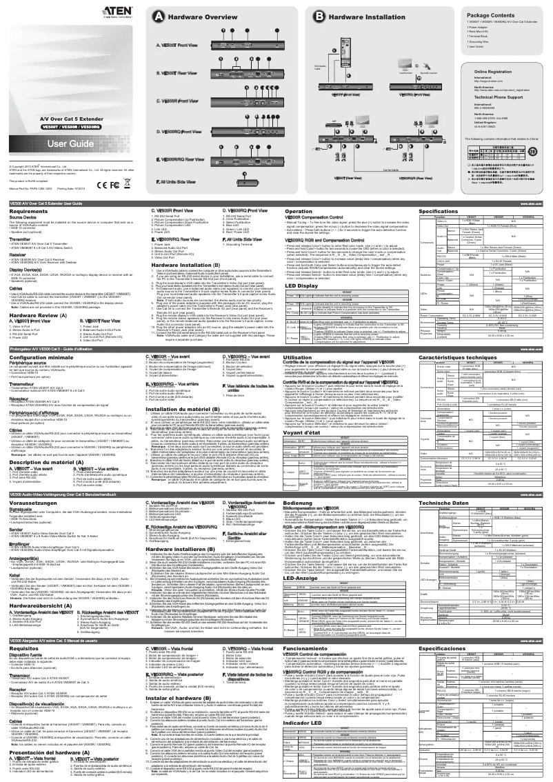 Page 1 of the manual User Manual ATen VE500RQ