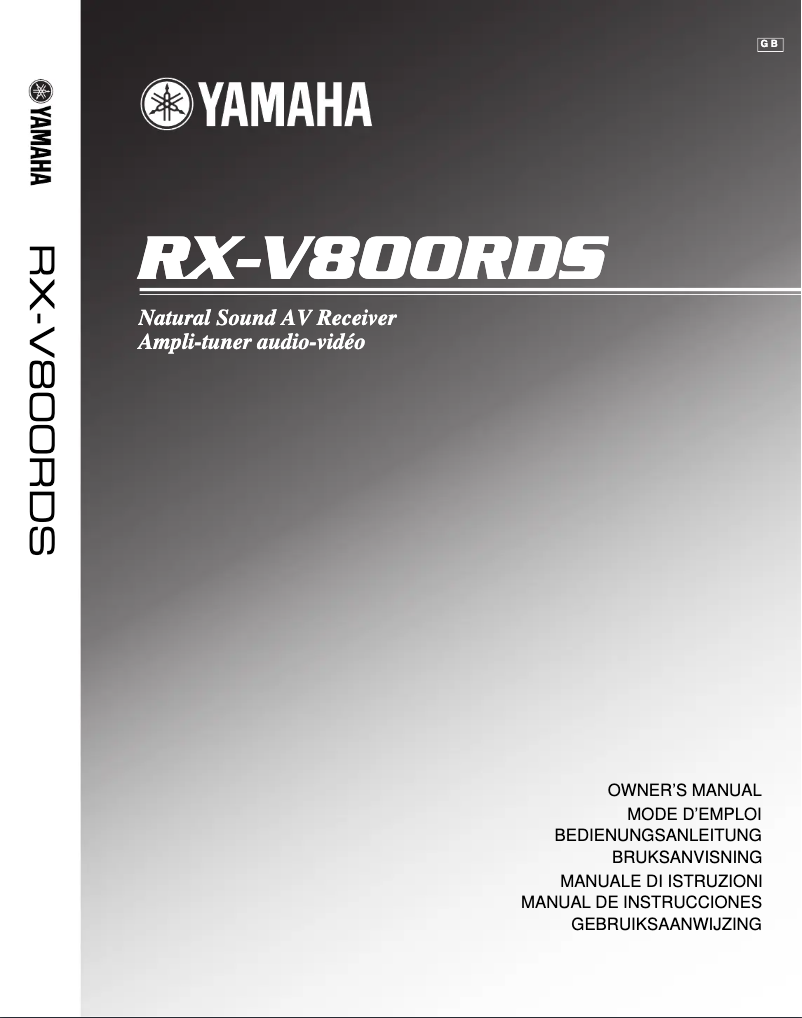 Page 1 of the manual User Manual Yamaha RX-V800RDS