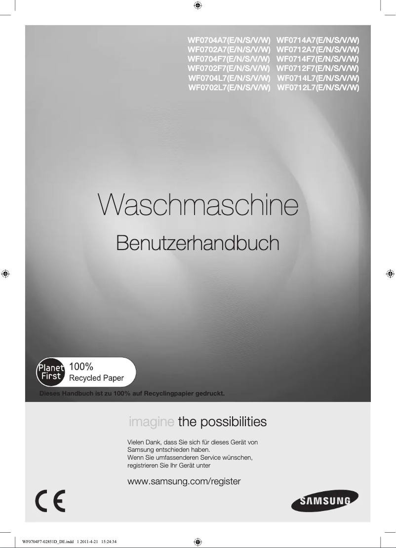 First page image of the manual for WF0702F7