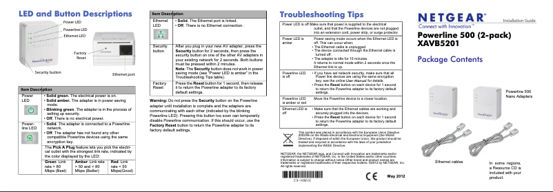Page 1 of the manual Instruction Manual Netgear XAVB5201
