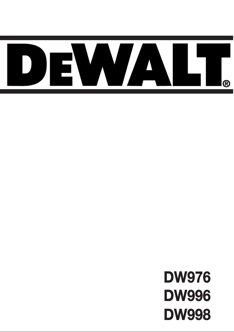 Page 1 of the manual User Manual DeWalt DW998