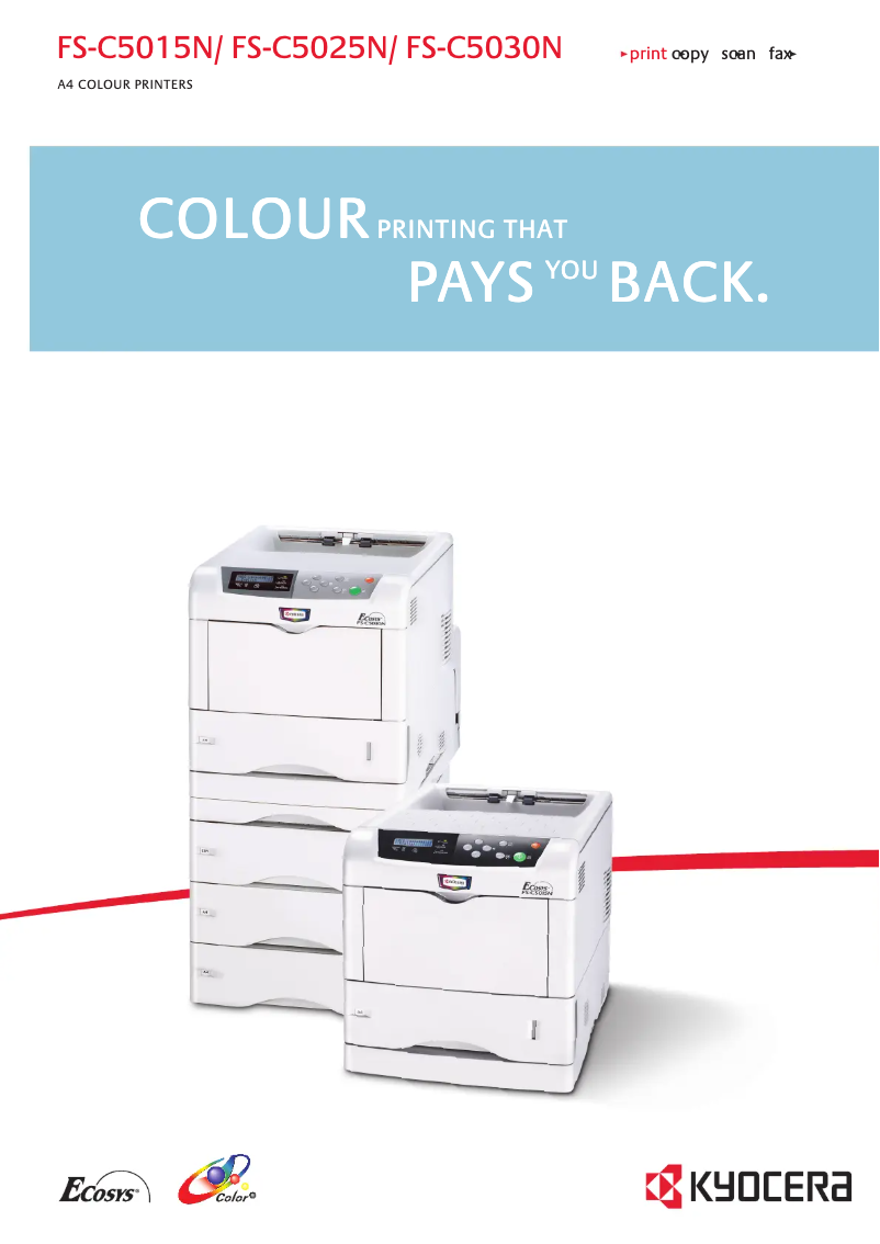 Page 1 of the manual Brochure Kyocera FS-C5030N