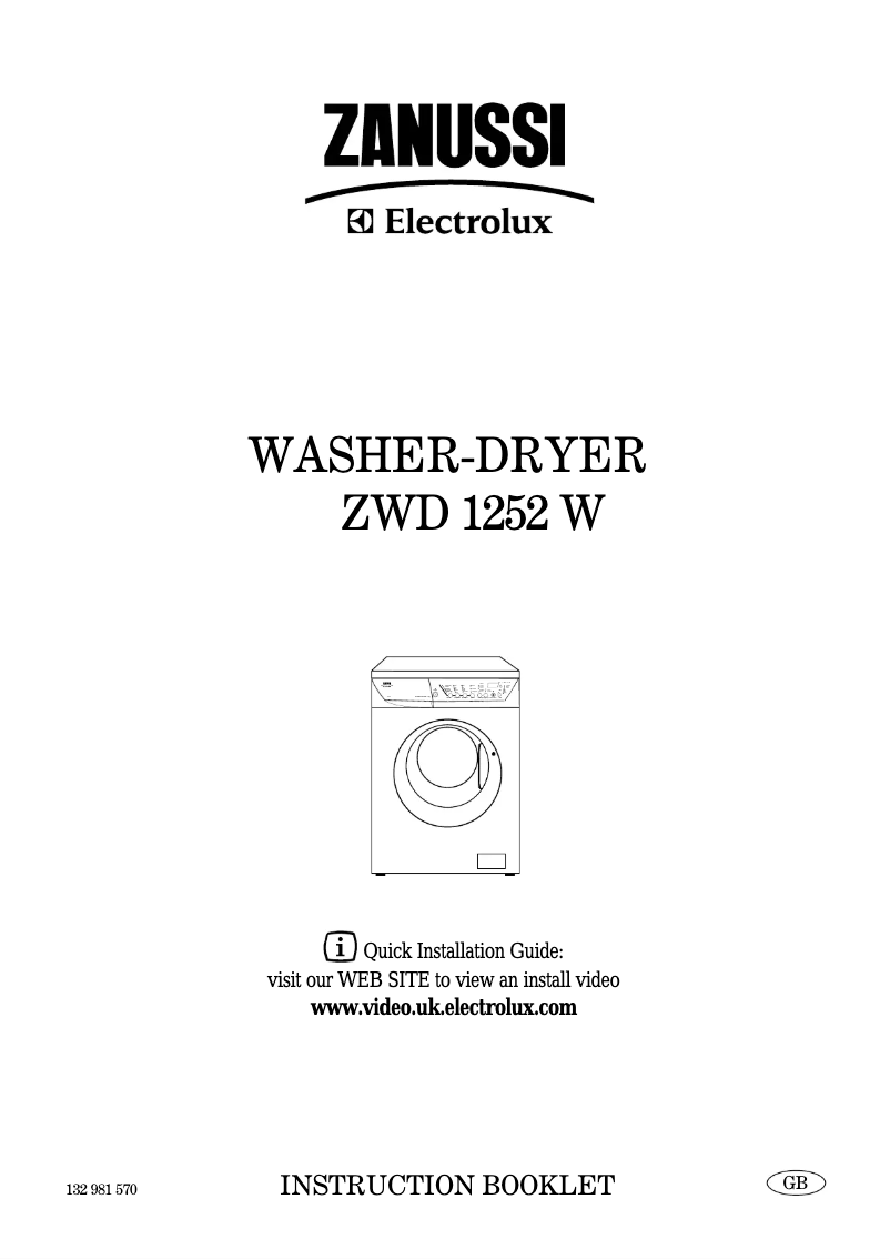 First page image of the manual for ZWD1252W