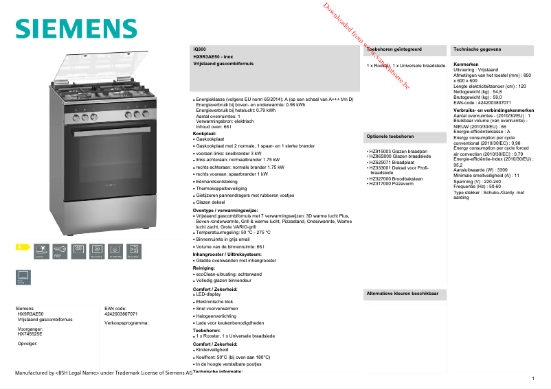 First page image of the manual for iQ300 HX9R3AE50