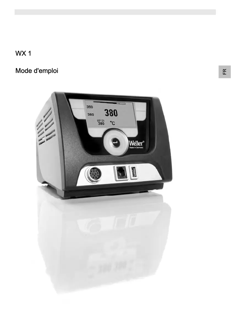 Page 1 of the manual User Manual Weller WX1012
