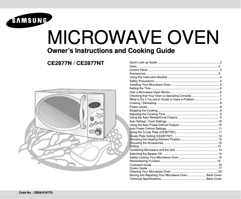 First page image of the manual for CE2877NT