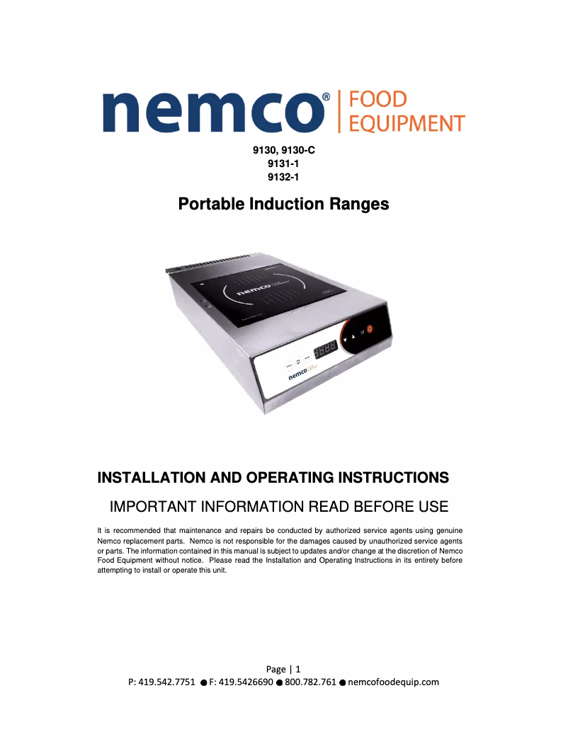 First page image of the manual for 9131A-1