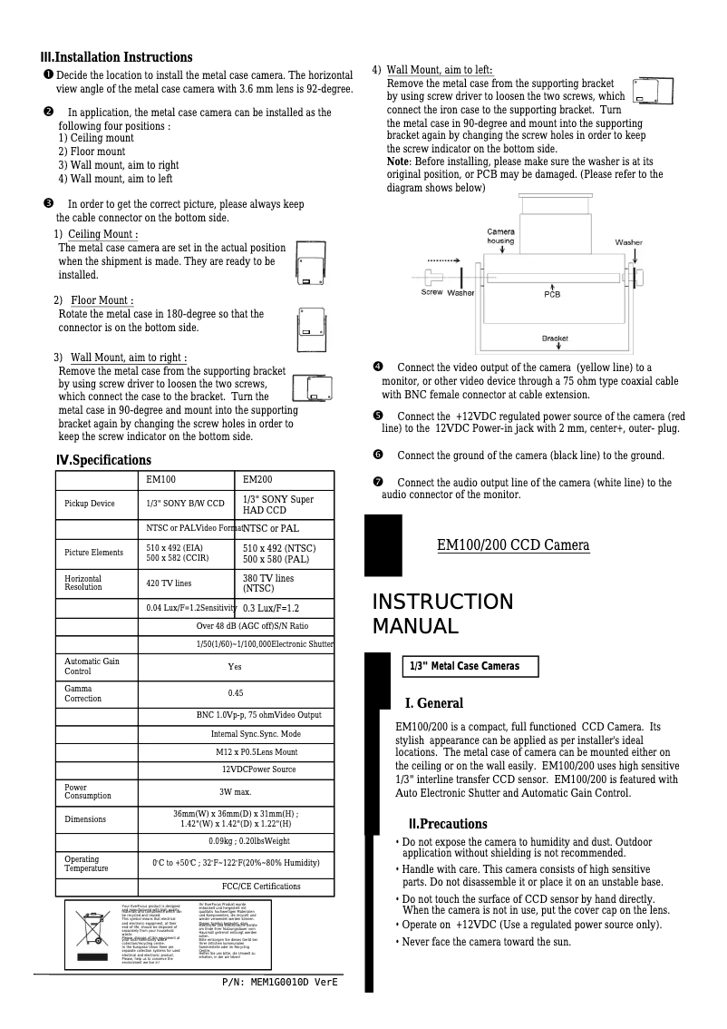 Page 1 of the manual User Manual EverFocus EM200