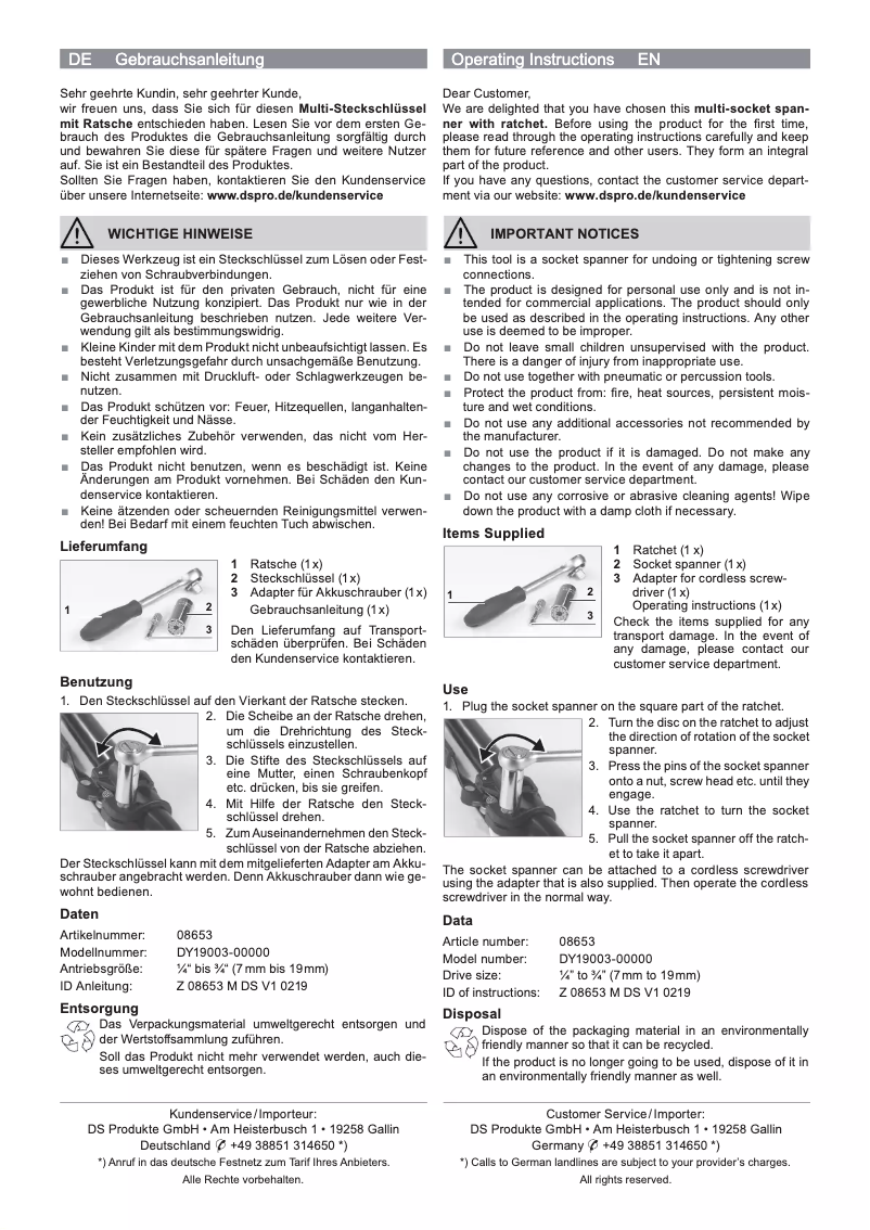 Page 1 of the manual User Manual EasyMaxx 08653