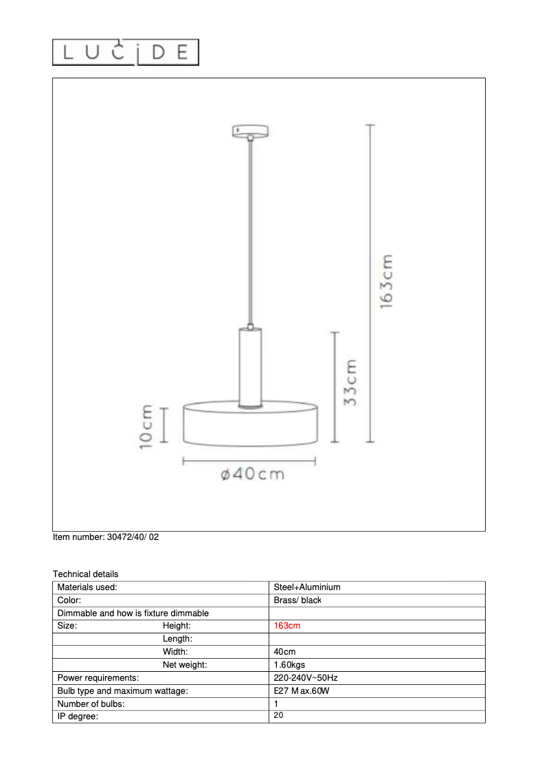 Image de la première page du manuel de l'appareil Giada