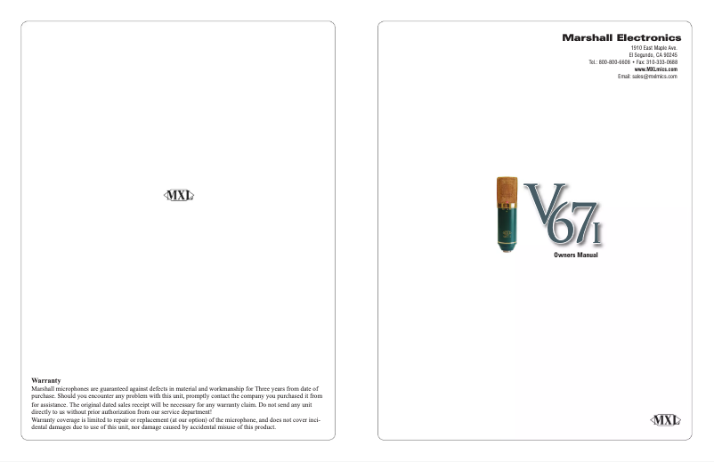 First page image of the manual for V67i