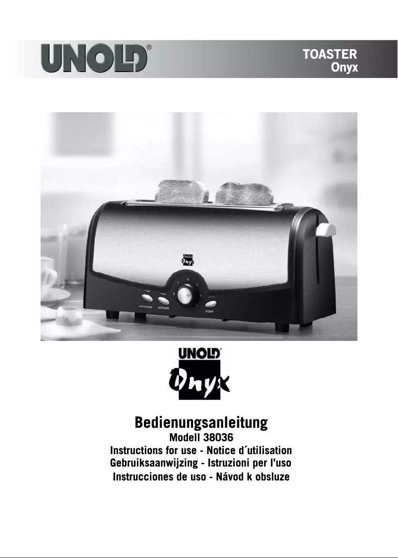 Page 1 of the manual User Manual Unold 38036