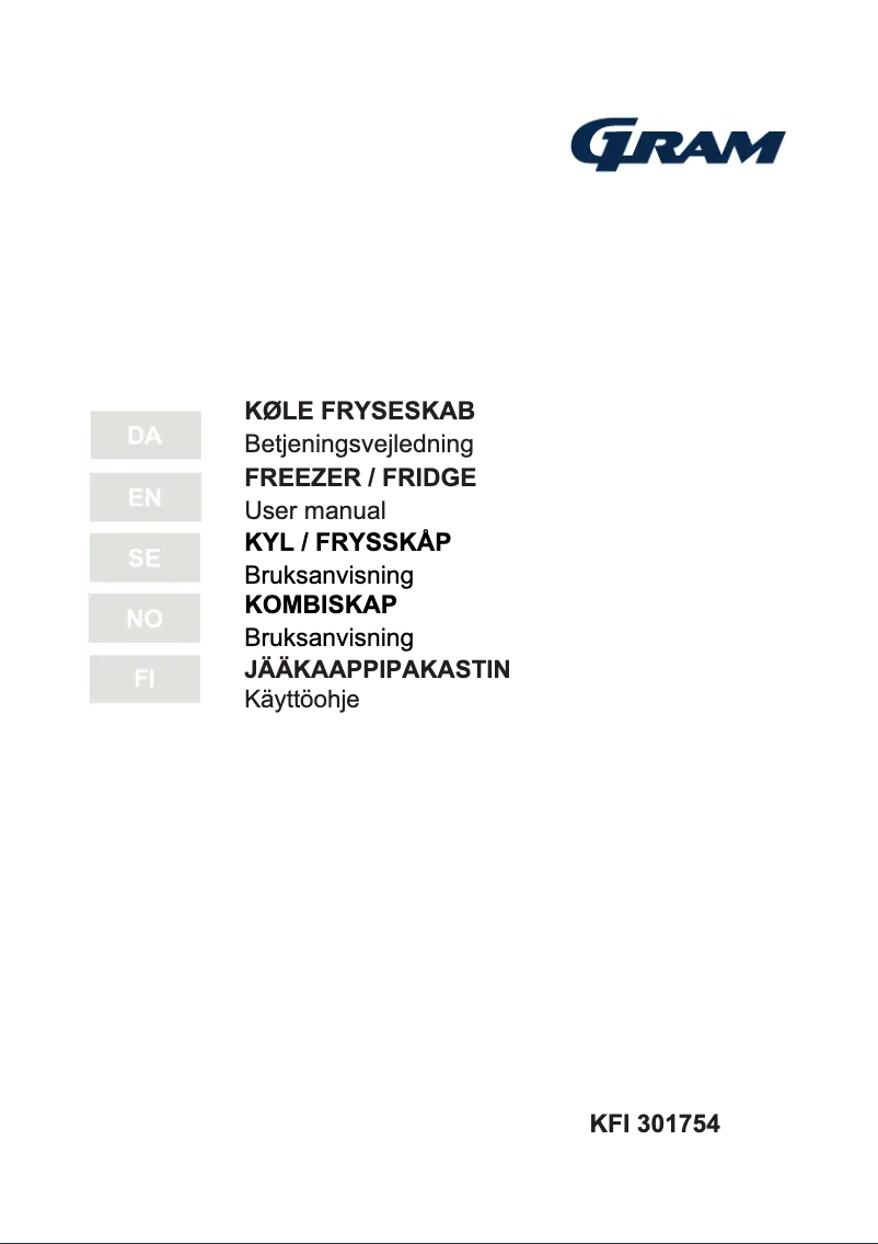 Page 1 of the manual User Manual Gram KFI 301754
