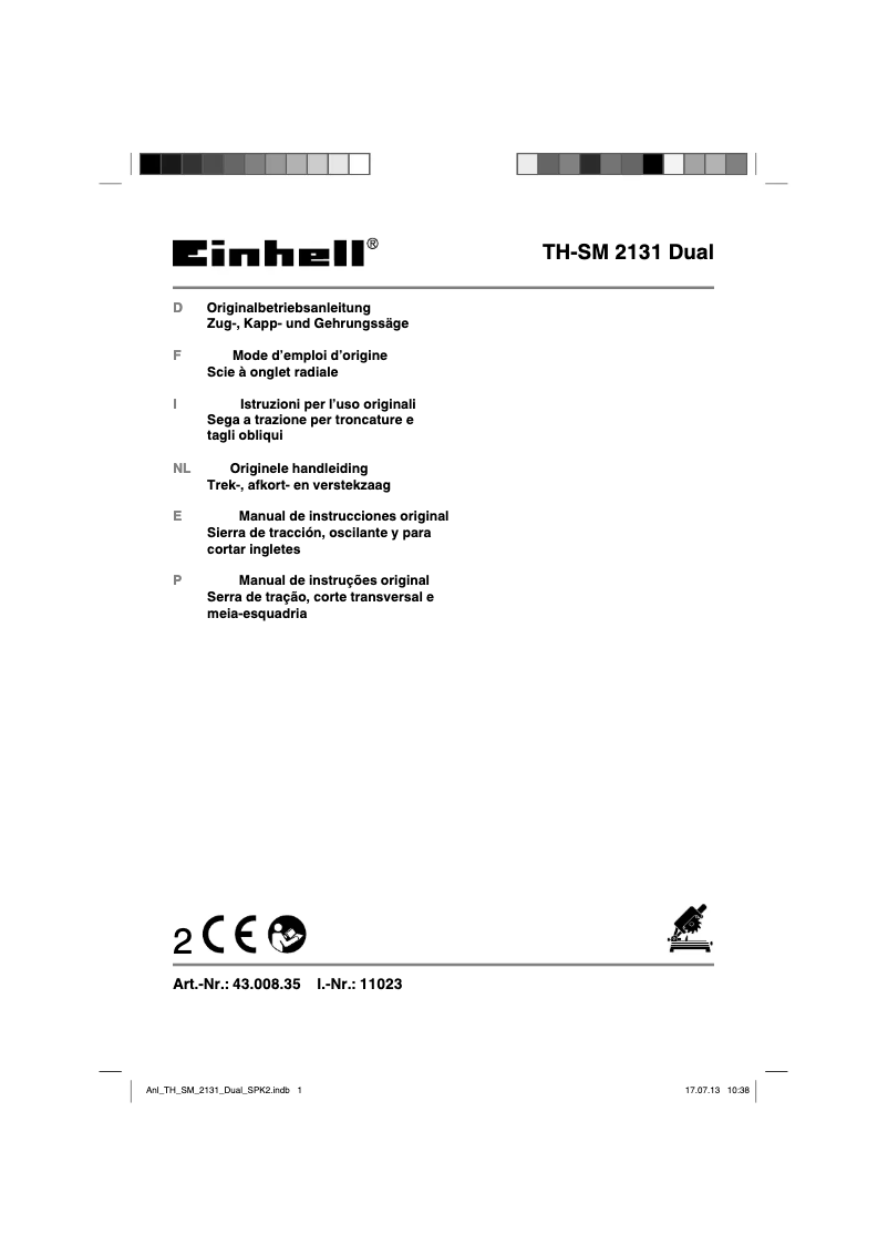 First page image of the manual for TH-SM 2131 Dual