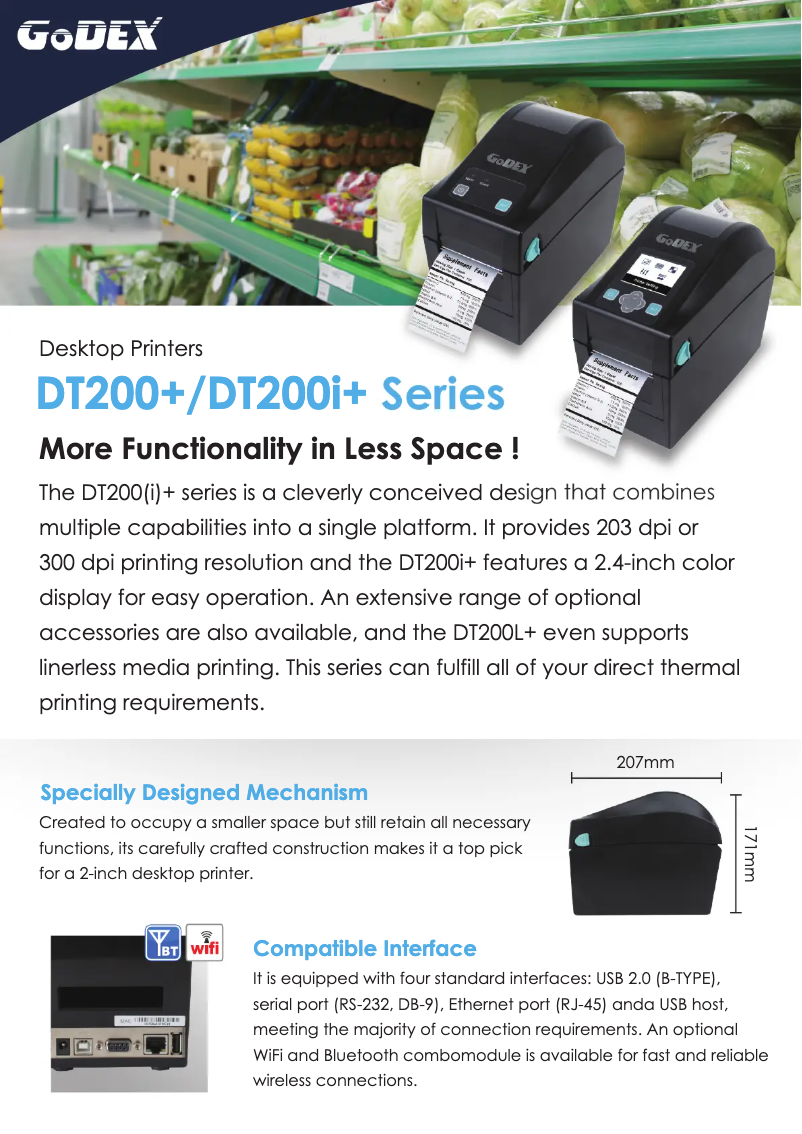 First page image of the manual for DT200+