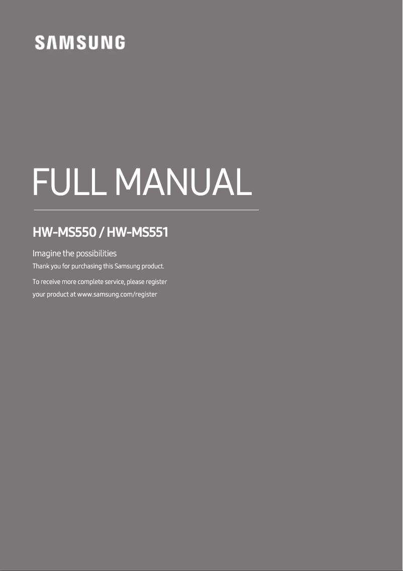 First page image of the manual for HW-MS550