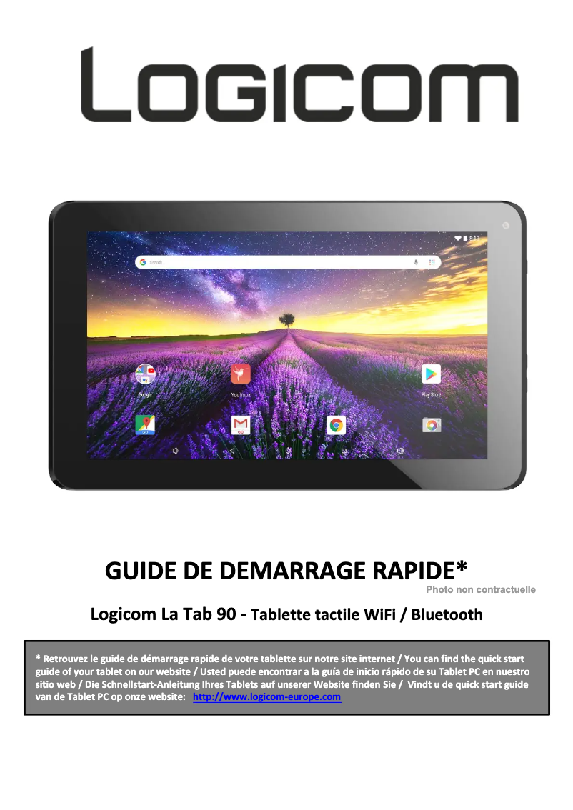 First page image of the manual for La Tab 90