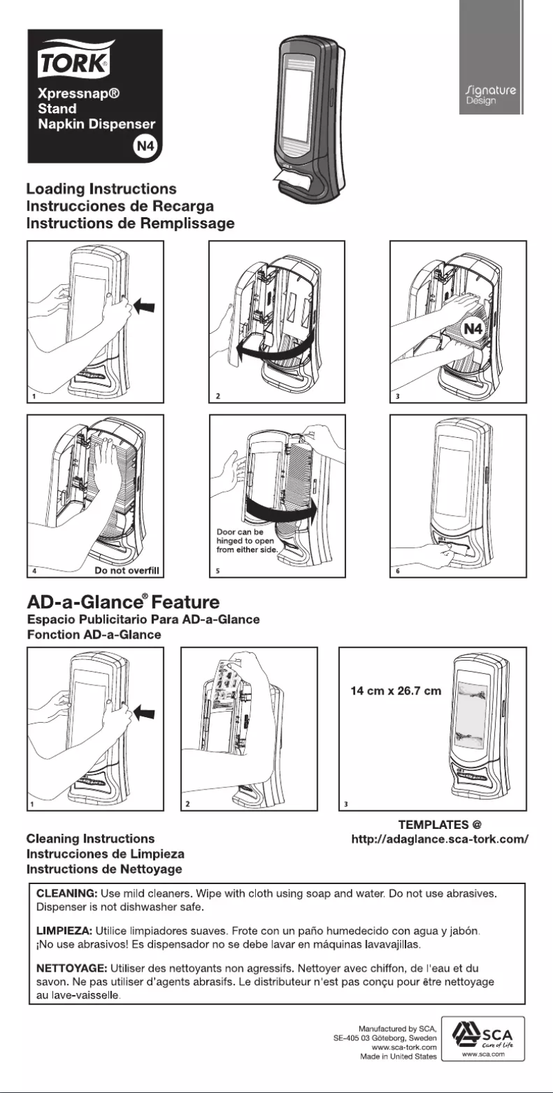 Page 1 de la notice Manuel utilisateur Tork Xpressnap N4