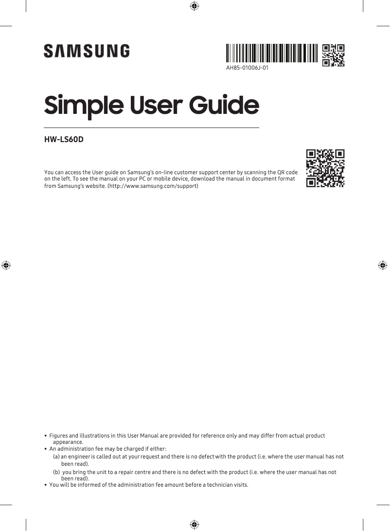 First page image of the manual for HW-LS60D