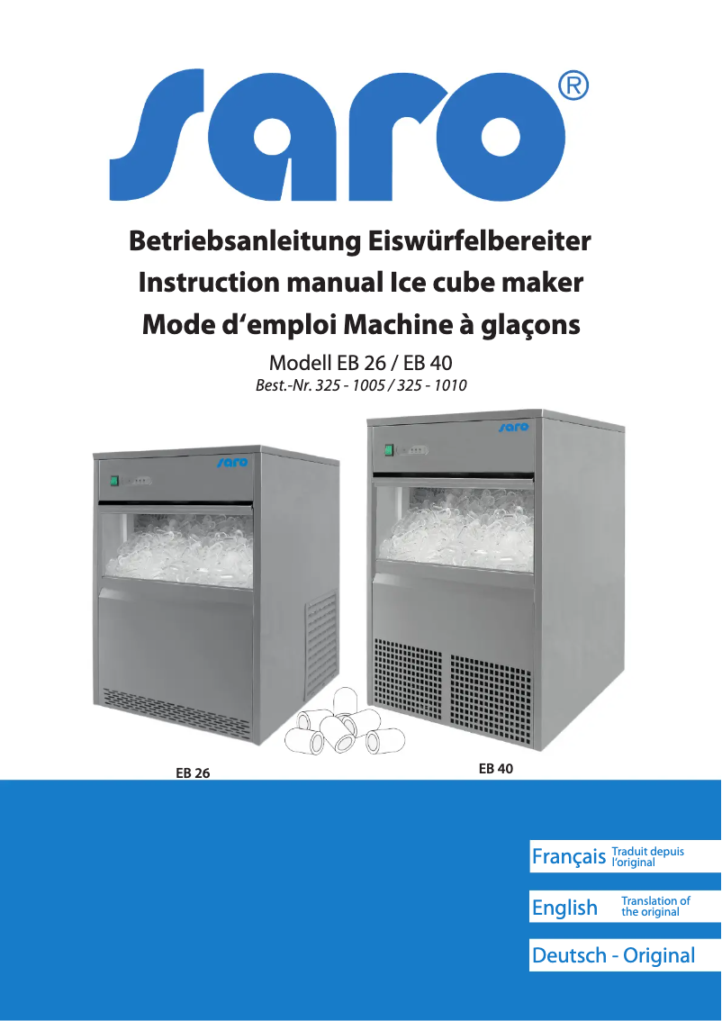 Page 1 de la notice Manuel utilisateur Saro EB 26