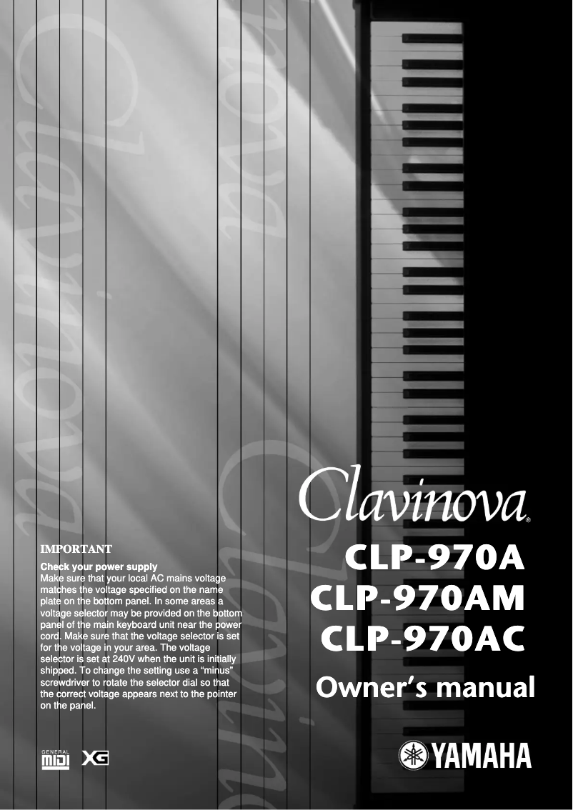 First page image of the manual for Clavinova CLP-970A