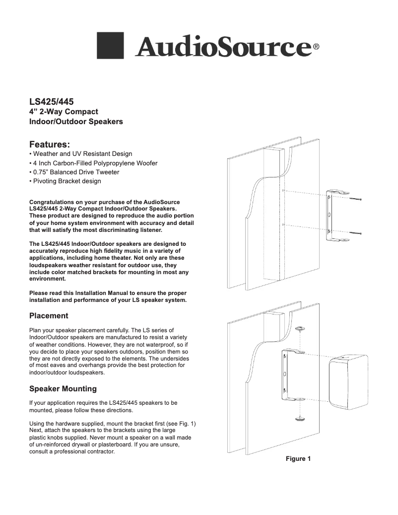 Page 1 of the manual User Manual AudioSource LS 545