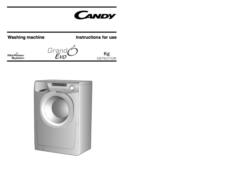 Page 1 of the manual User Manual Candy EVO 1483DW-80