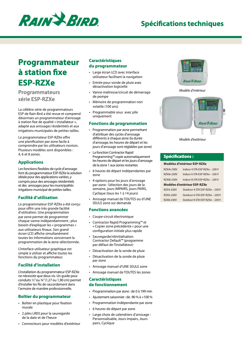 First page image of the manual for ESP-RZXe