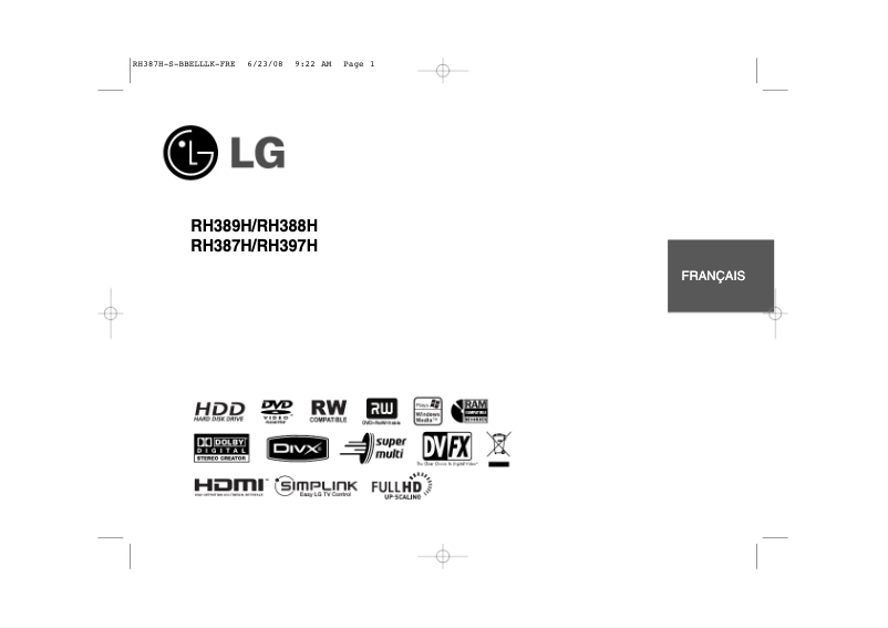 First page image of the manual for RH388H-S