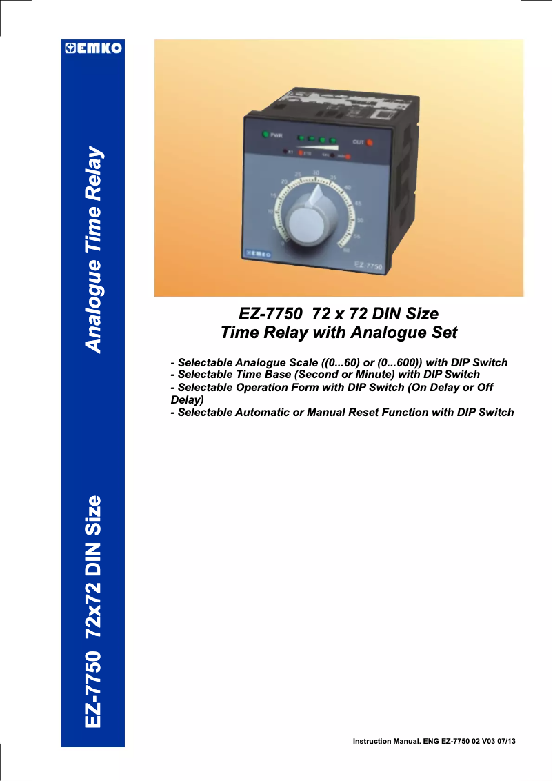 First page image of the manual for EZ-7750
