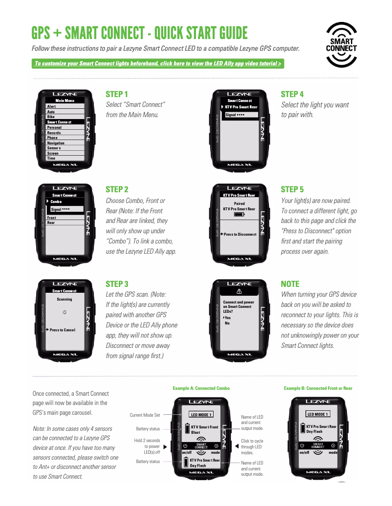 Page 1 de la notice Manuel utilisateur Lezyne Connect Smart 1000XL