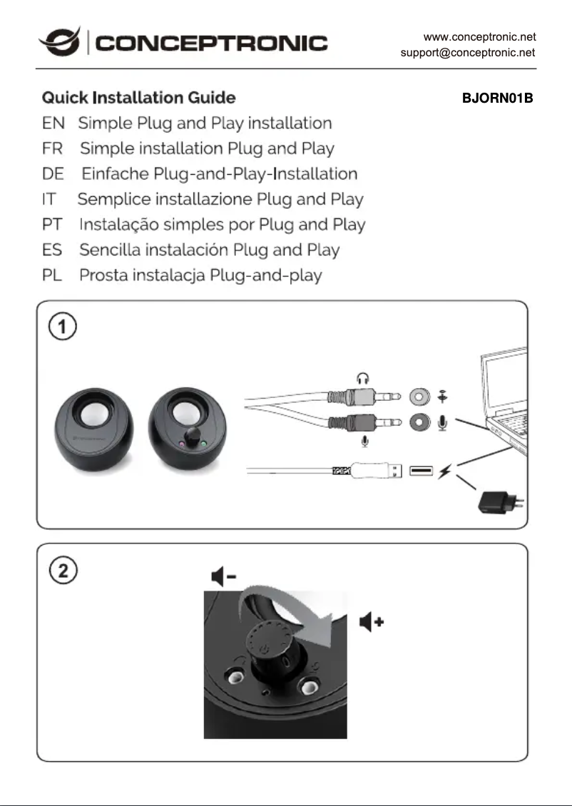 Page 1 of the manual User Manual Conceptronic BJORN01B