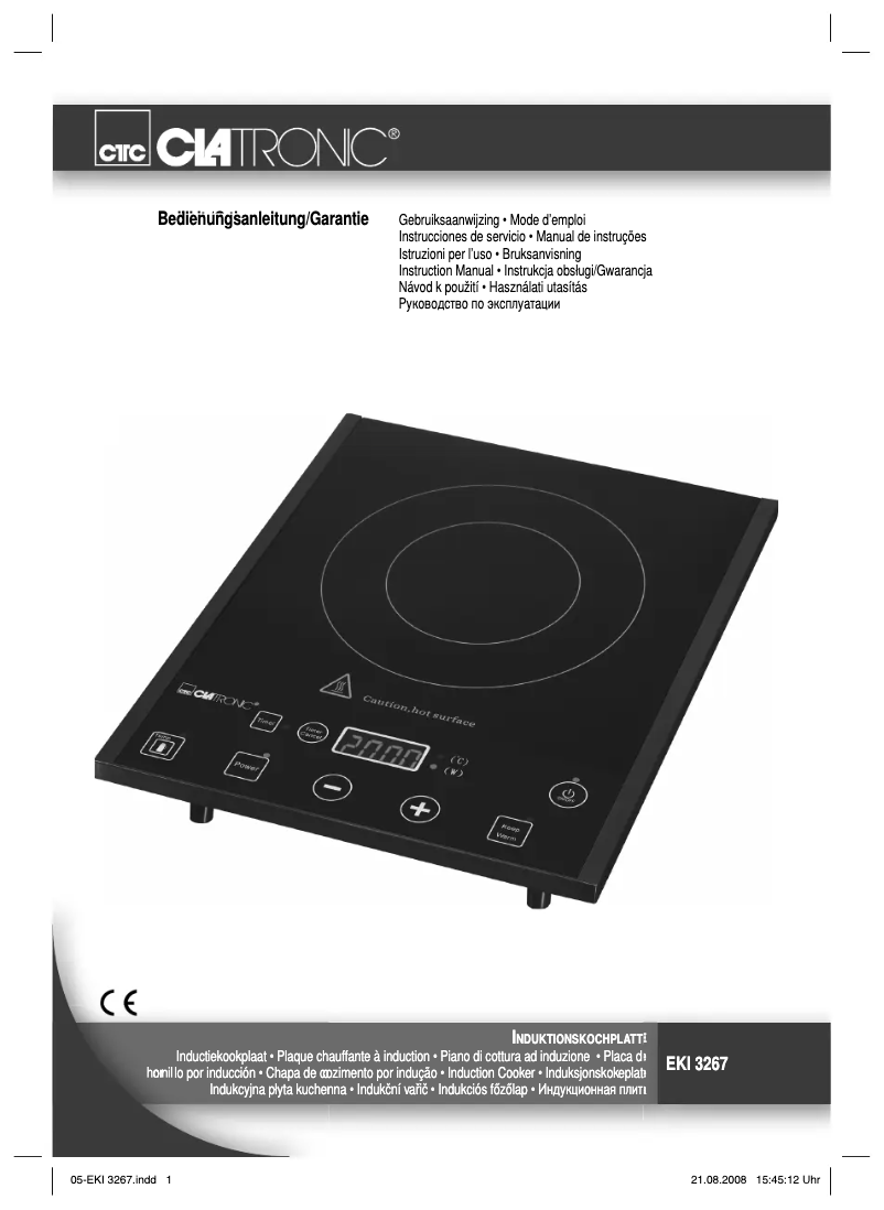 Page 1 of the manual User Manual Clatronic EKI 3267