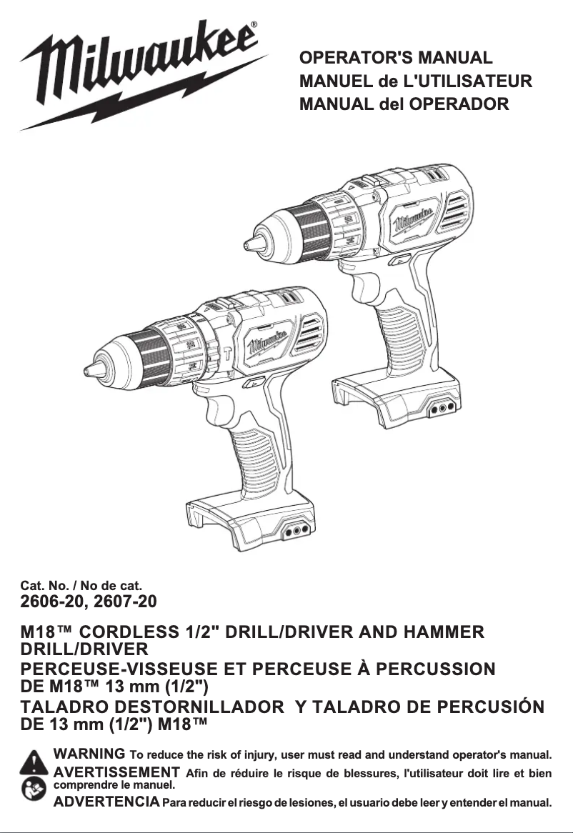 First page image of the manual for M18 2606-22