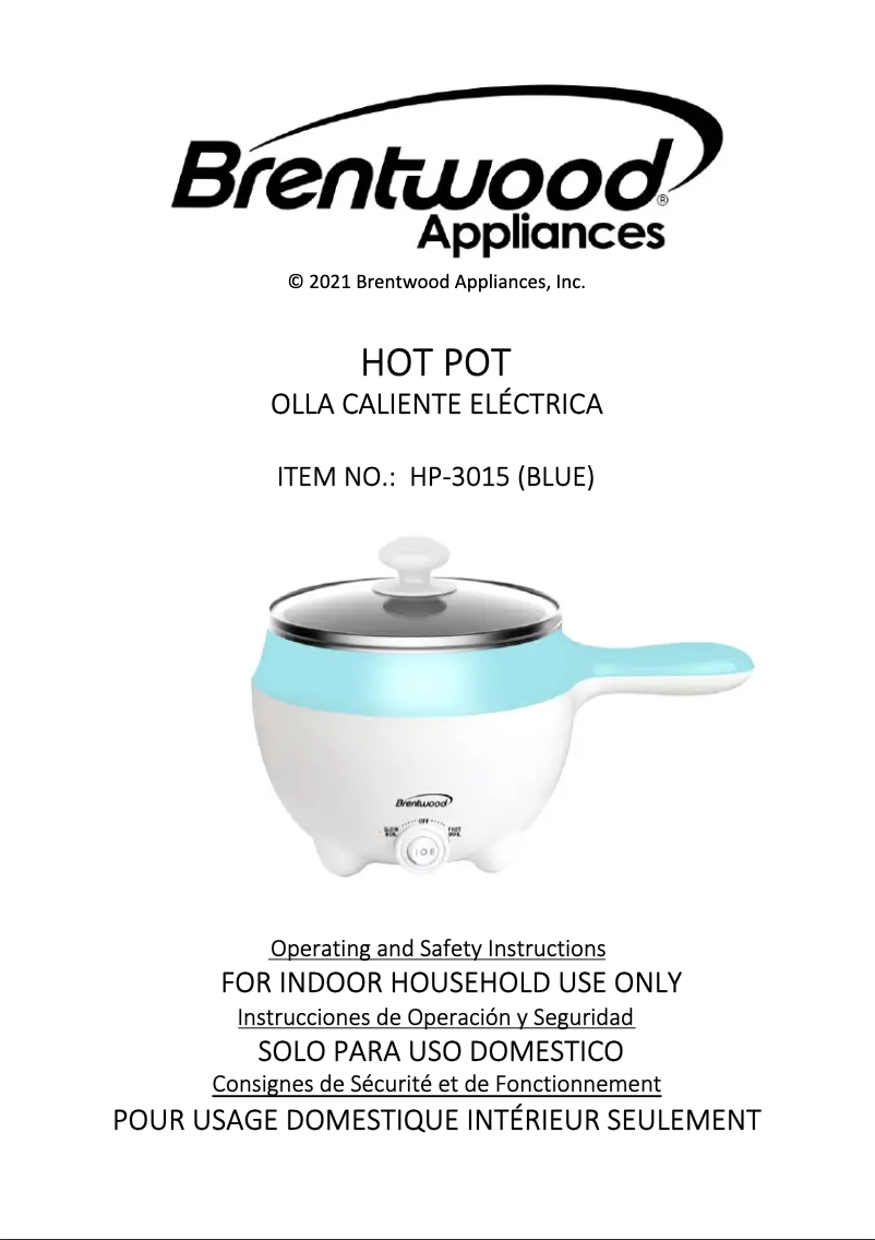 Page 1 of the manual User Manual Brentwood HP-3015