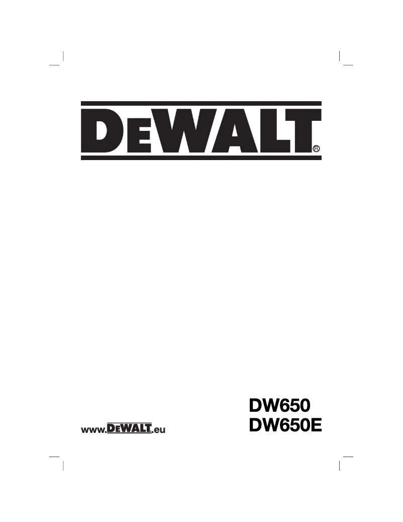 Page 1 of the manual User Manual DeWalt DW650