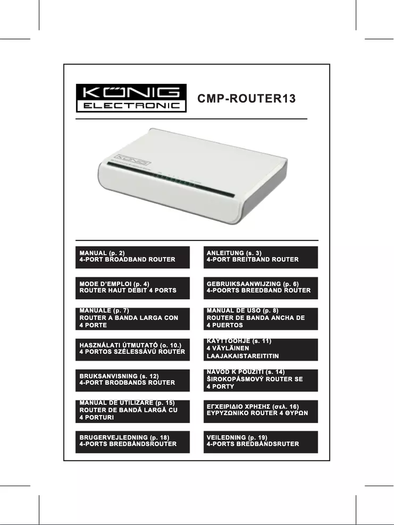 Page 1 of the manual User Manual Konig CMP-ROUTER13