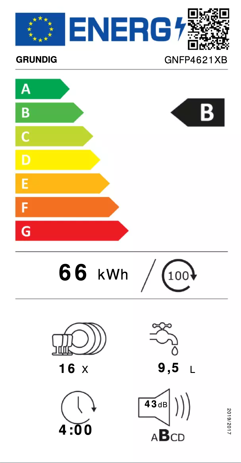 Page 1 of the manual Energy Label Grundig GNFP4621XB