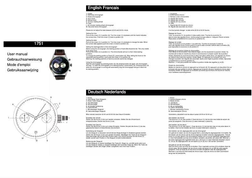 First page image of the manual for 1751