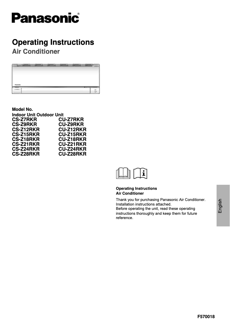 First page image of the manual for CU-Z7RKR