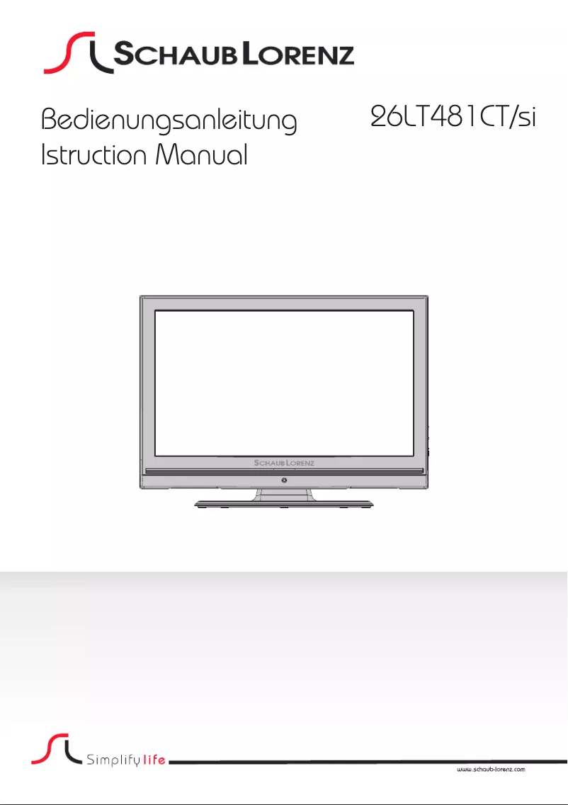 Page 1 de la notice Manuel utilisateur Schaub Lorenz 26LT481CT/SI