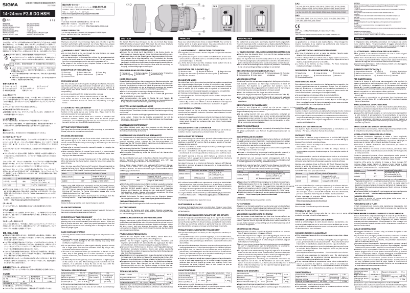 First page image of the manual for 14-24mm F2.8 DG HSM