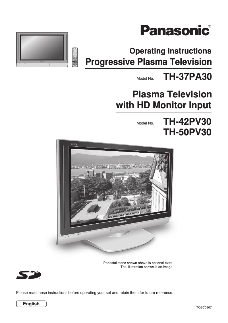 Page 1 of the manual User Manual Panasonic TH-42PV30A