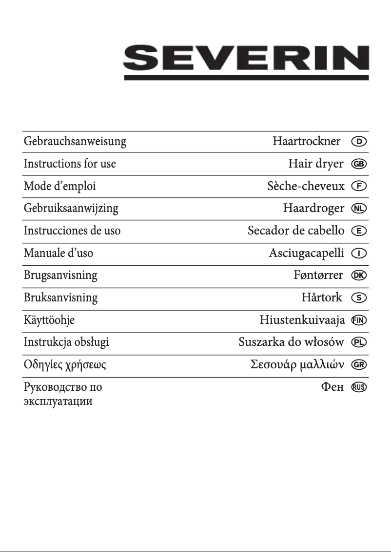 Page 1 of the manual User Manual Severin HT 6014