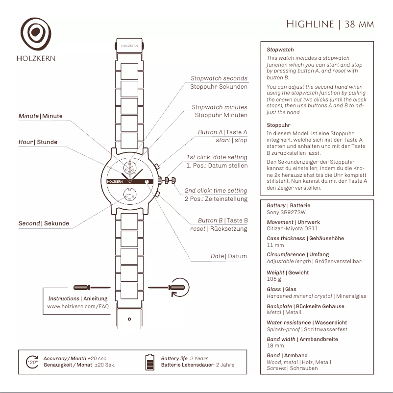 Page 1 of the manual User Manual Holzkern Millau
