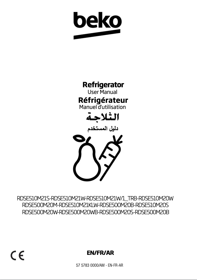 Page 1 of the manual User Manual Beko RDSE510M21S